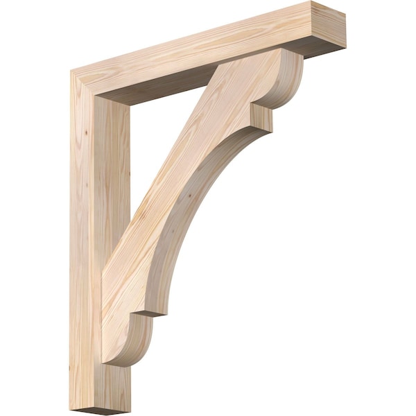 Ekena Millwork Olympic Block Smooth Bracket w/ Offset Brace, Douglas Fir, 5 1/2"W x 32"D x 36"H BKT0604X32X36OLY05SDF - main